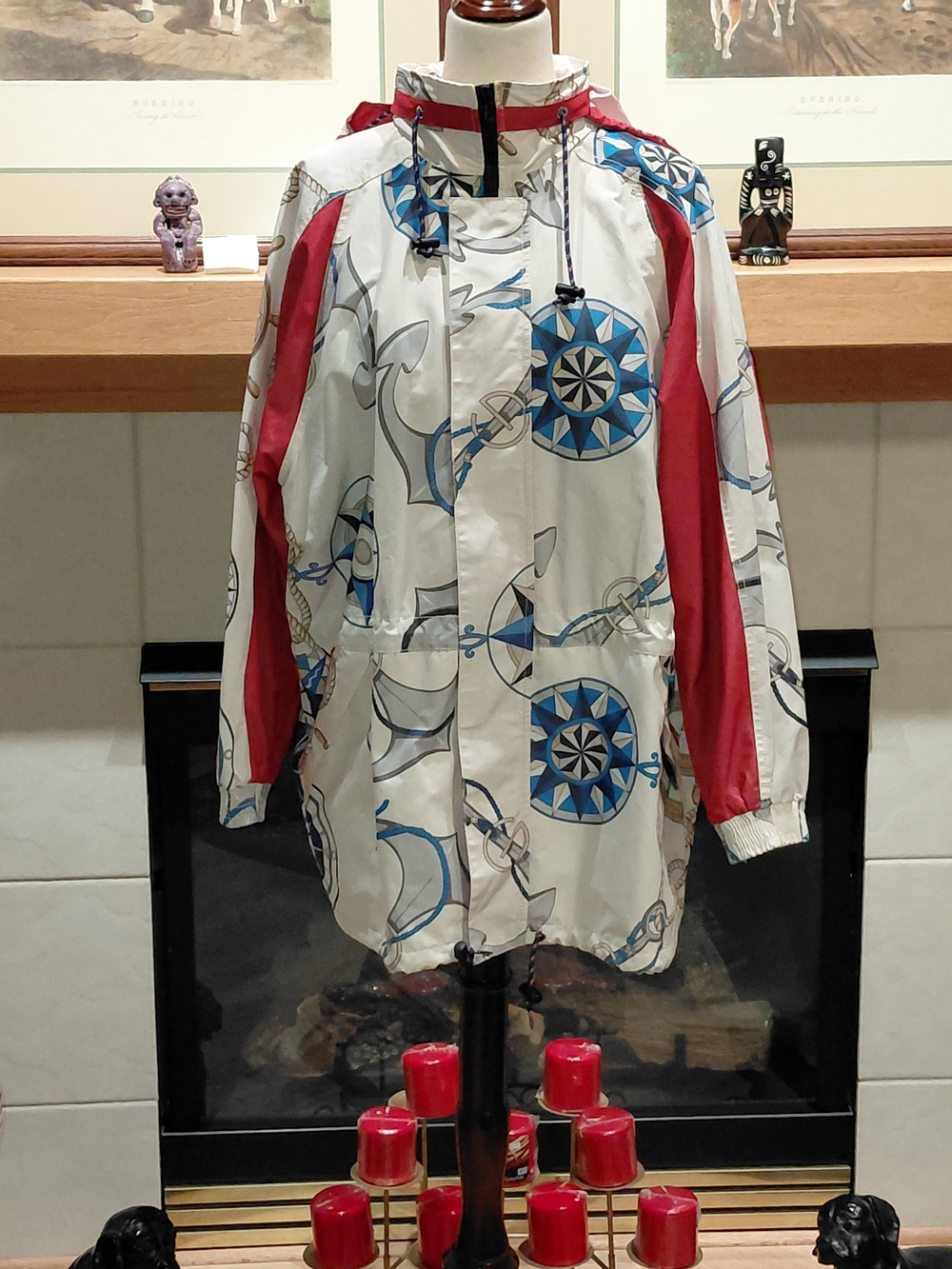 Gucci Nautical Print Jacket Windbreaker Red Blue White Sz 46 I US L XL Unisex